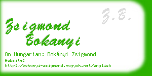 zsigmond bokanyi business card