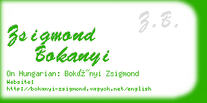 zsigmond bokanyi business card